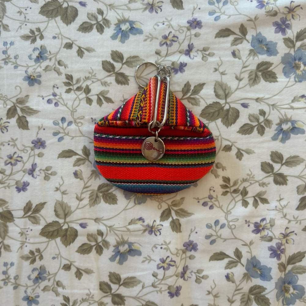 Peruvian Multicolor Striped Coin Purse